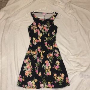 Black dress with floral print